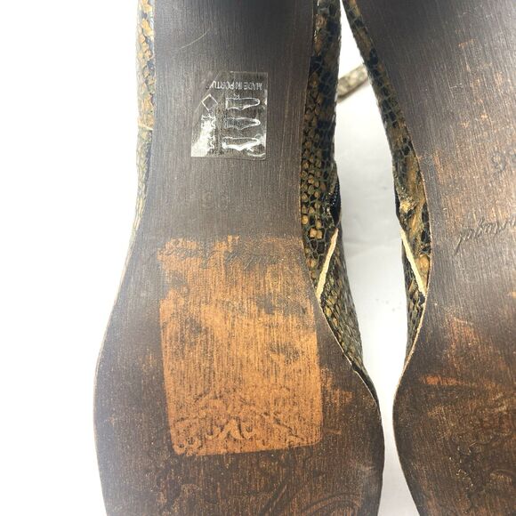 Free People Snakeskin Print Ankle Boots Zip Heels Size 36 US 6 Mobwife - Picture 4 of 16